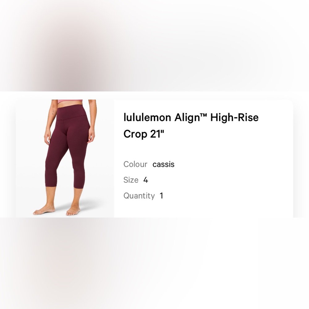 Lululemon align high rise crop legging